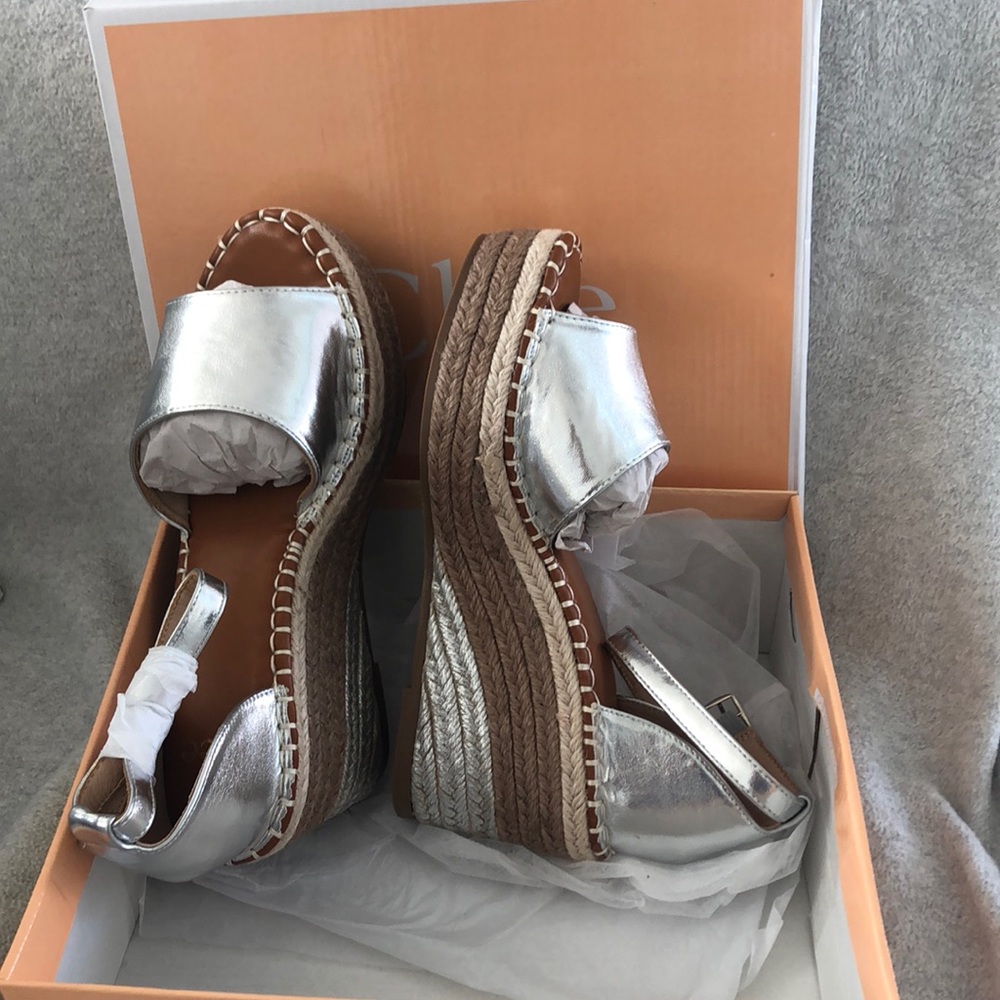 Brand New Espadrille Silver and cream ‘